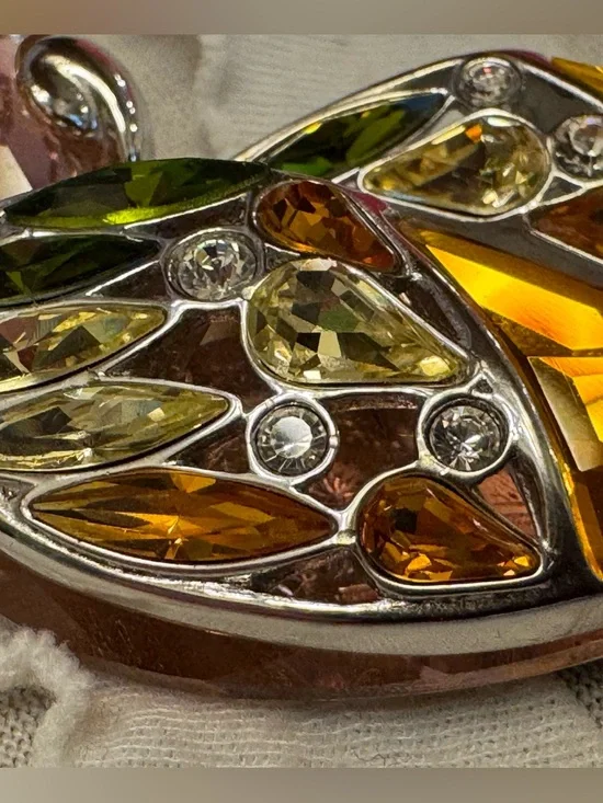 Swarovski Crystal Pin Brooch Vintage Cockatoo Parrot Jeweled Sterling Silver Art - Picture 6 of 11